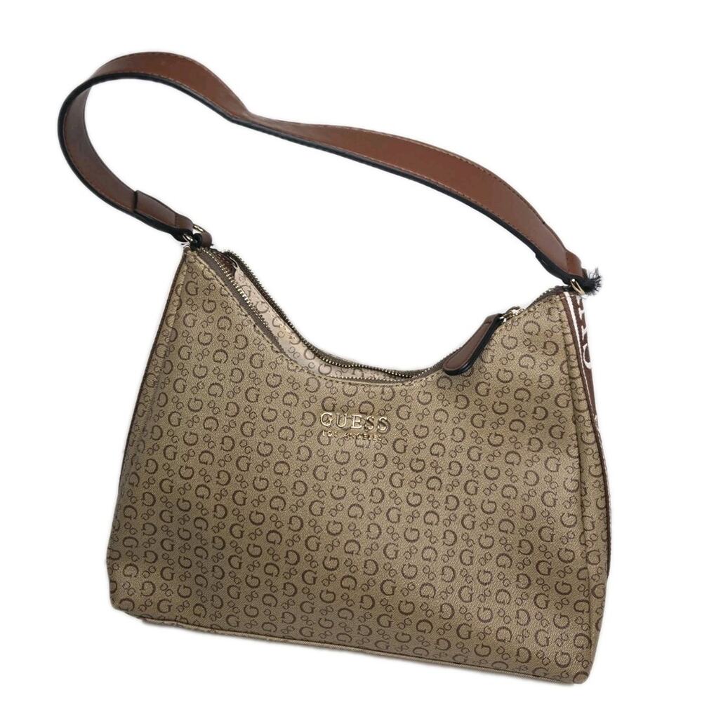 Guess Logo Print Hobo Shoulder Bag Clarence